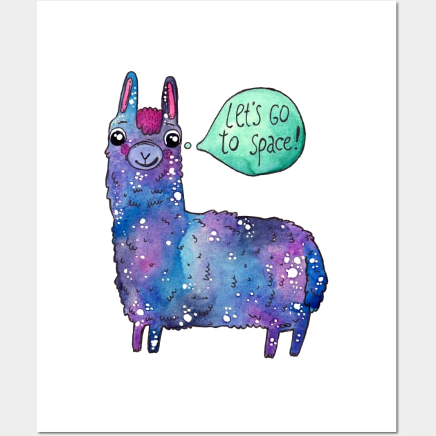 Space Llama Wall Art by Tania Tania